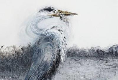 painting of a heron