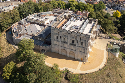 Aerial view of Norwich Castle